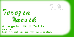 terezia macsik business card