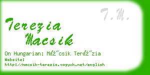 terezia macsik business card